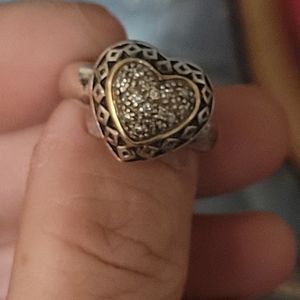 Vintage 14k/925 diamond ring